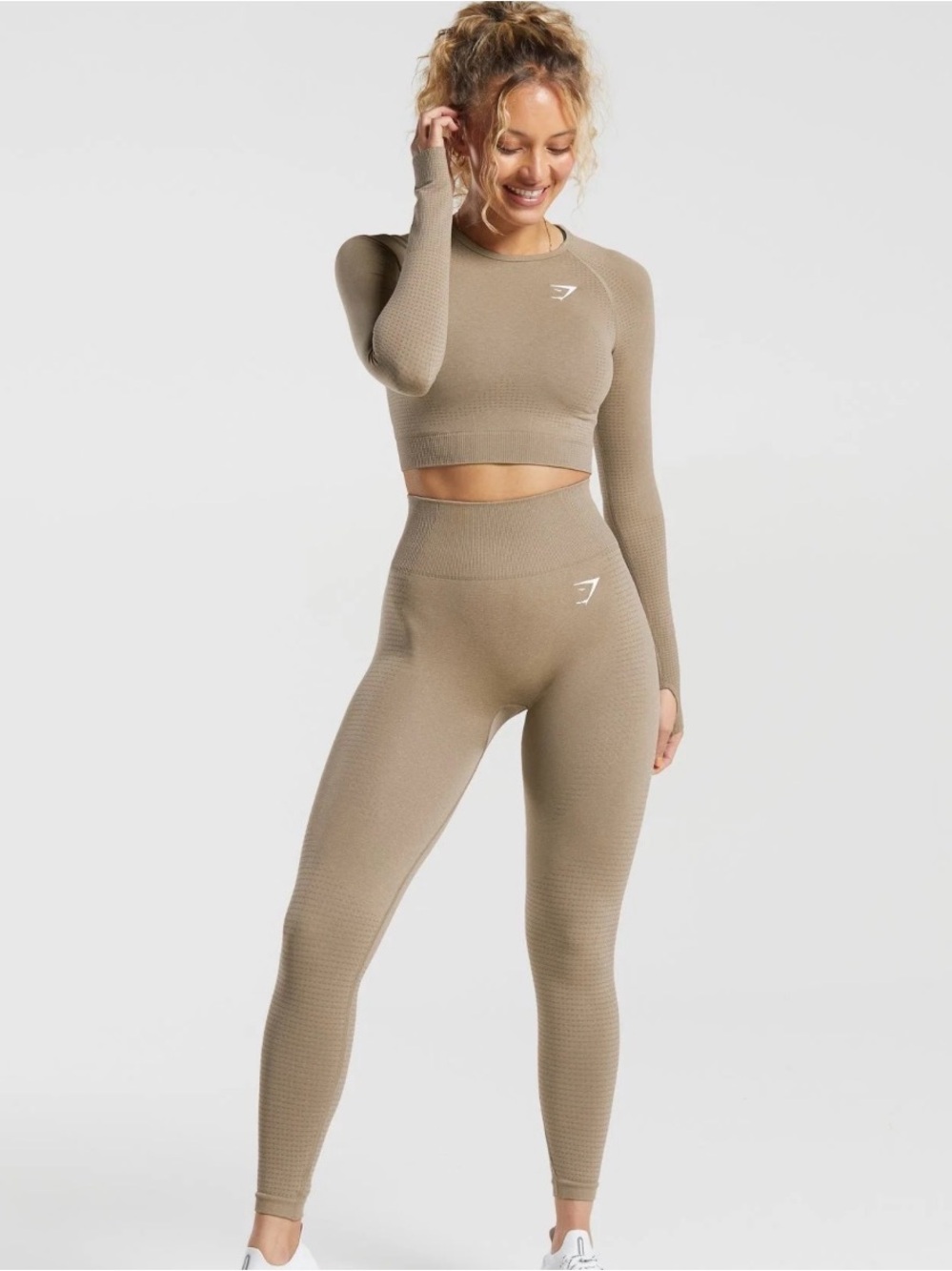 Gymshark Seamless Long Sleeve Crop Top & High-Waisted Leggings -SET  NWT